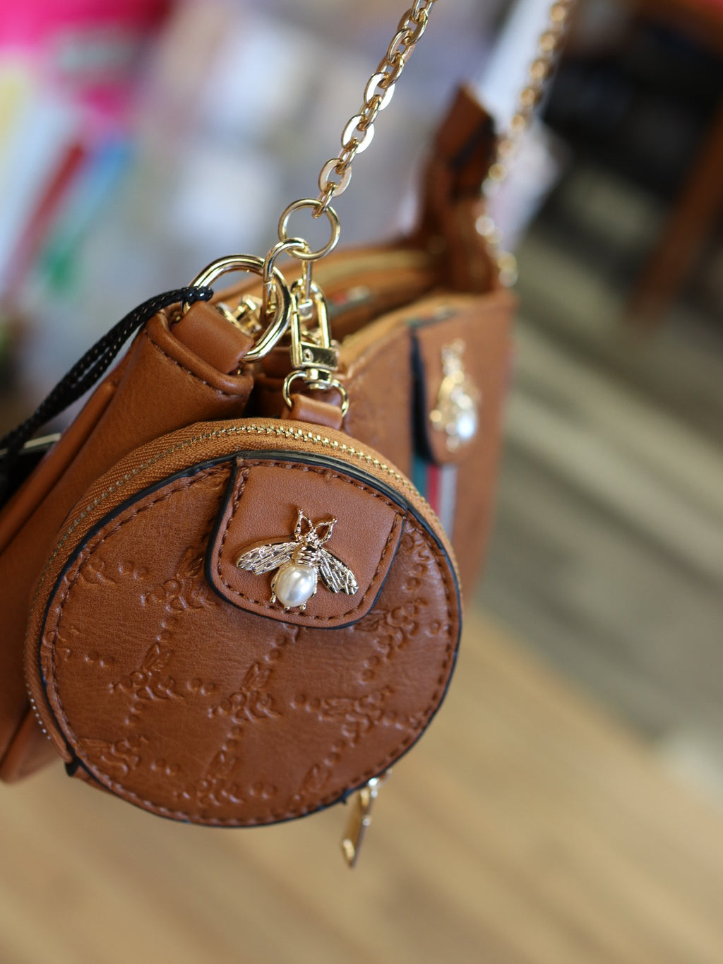 Esme 3 Piece Crossbody Purse Brown