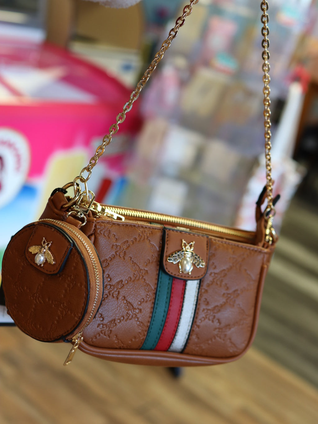 Esme 3 Piece Crossbody Purse Brown