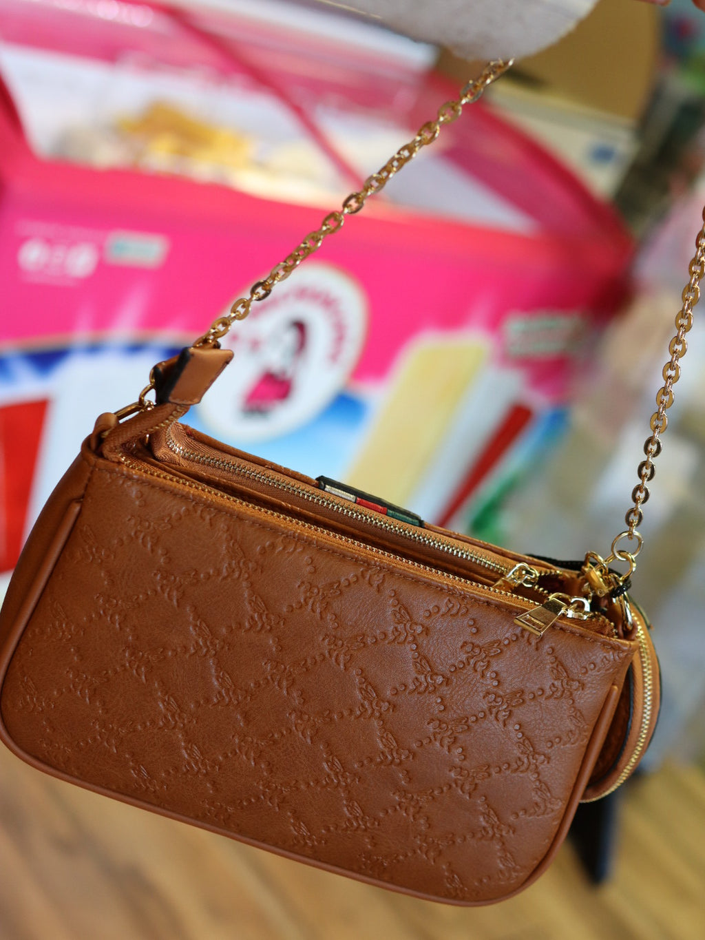Esme 3 Piece Crossbody Purse Brown