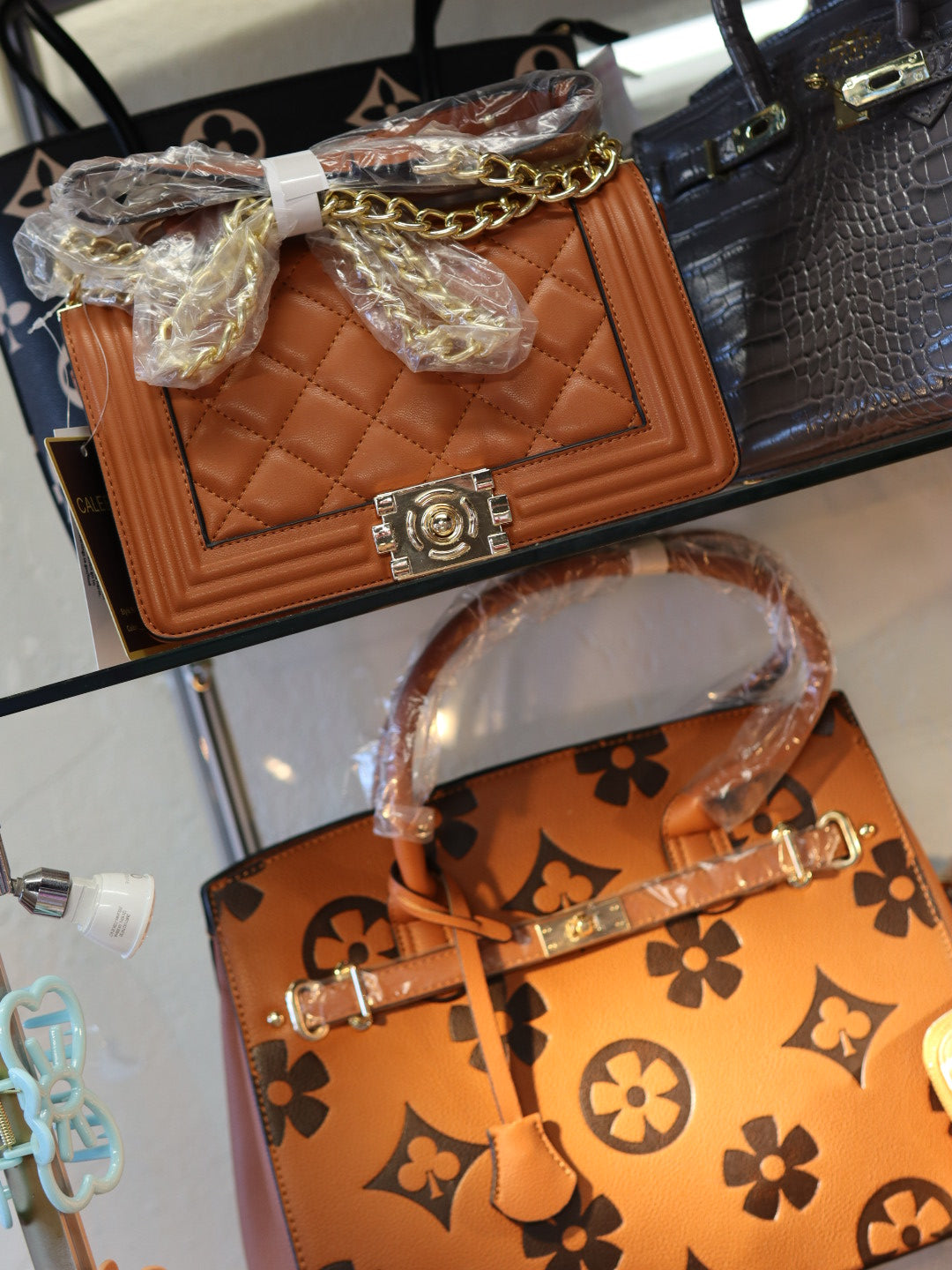 Coco Quilted Crossbody Bag Brown