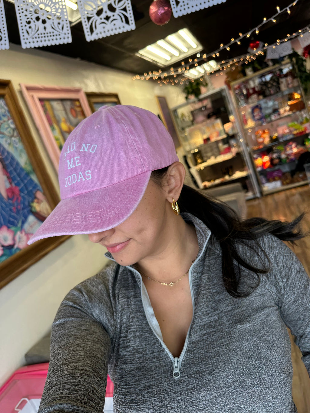 No Me Jodas Pink Ball Cap
